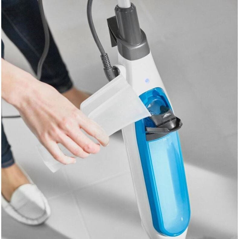 Shark S6001UK Klik n'Flip Manual Steam Pocket Mop - White-Blue Bird Blue | Atlantic Electrics