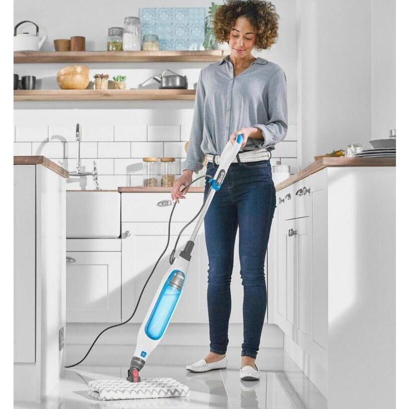 Shark S6001UK Klik n'Flip Manual Steam Pocket Mop - White-Blue Bird Blue | Atlantic Electrics