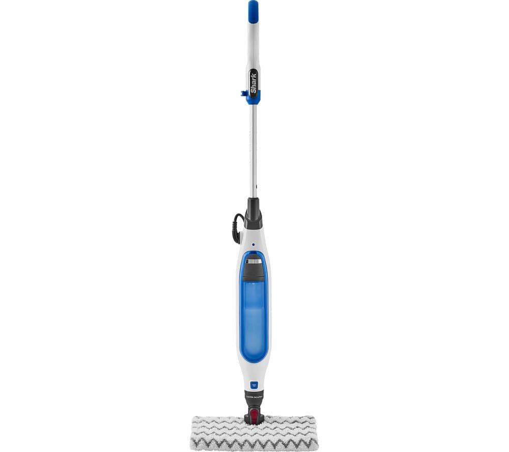 Shark S6001UK Klik n'Flip Manual Steam Pocket Mop - White-Blue Bird Blue | Atlantic Electrics