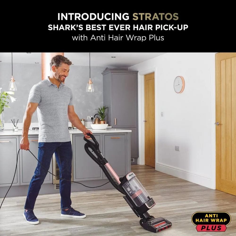 Shark Stratos NZ860UKT Pet Pro Model Upright Vacuum Cleaner with Anti Hair Wrap Plus & Anti-Odour Technology, Rose Gold | Atlantic Electrics