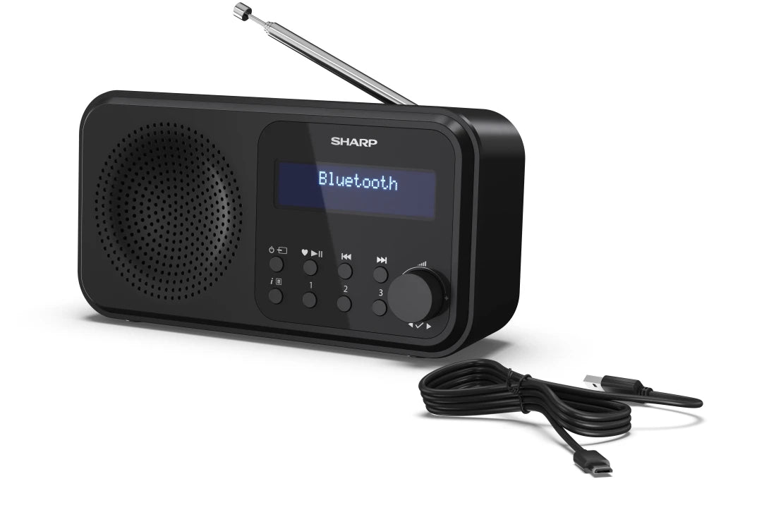 Sharp DRP420BK Wireless DAB Radio - Black | Atlantic Electrics