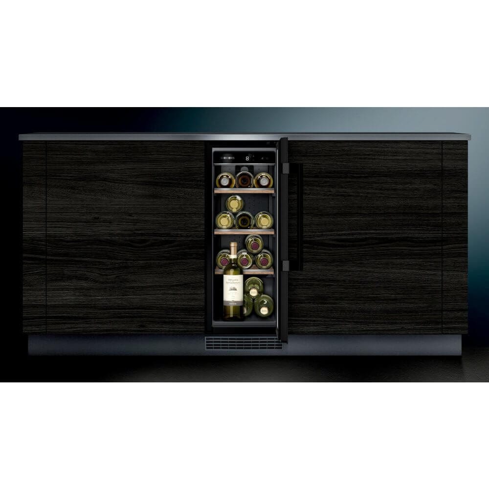 Siemens 30cm Wide iQ500 Built Under Wine Cabinet, Black Holds 21 bottles of wine | Atlantic Electrics