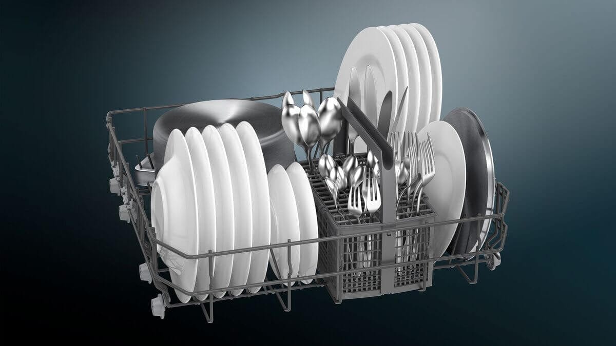 Siemens IQ-100 SN61IX12TG Wifi Connected Fully Integrated Standard Dishwasher - Black Control Panel | Atlantic Electrics