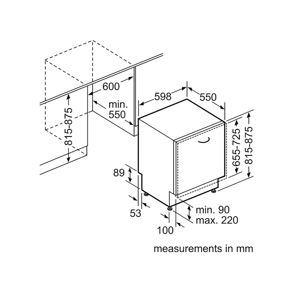 SIEMENS iQ500 SN658D00MG Fully Integrated Dishwasher, 14 Place Settings - 59.8cm Wide | Atlantic Electrics