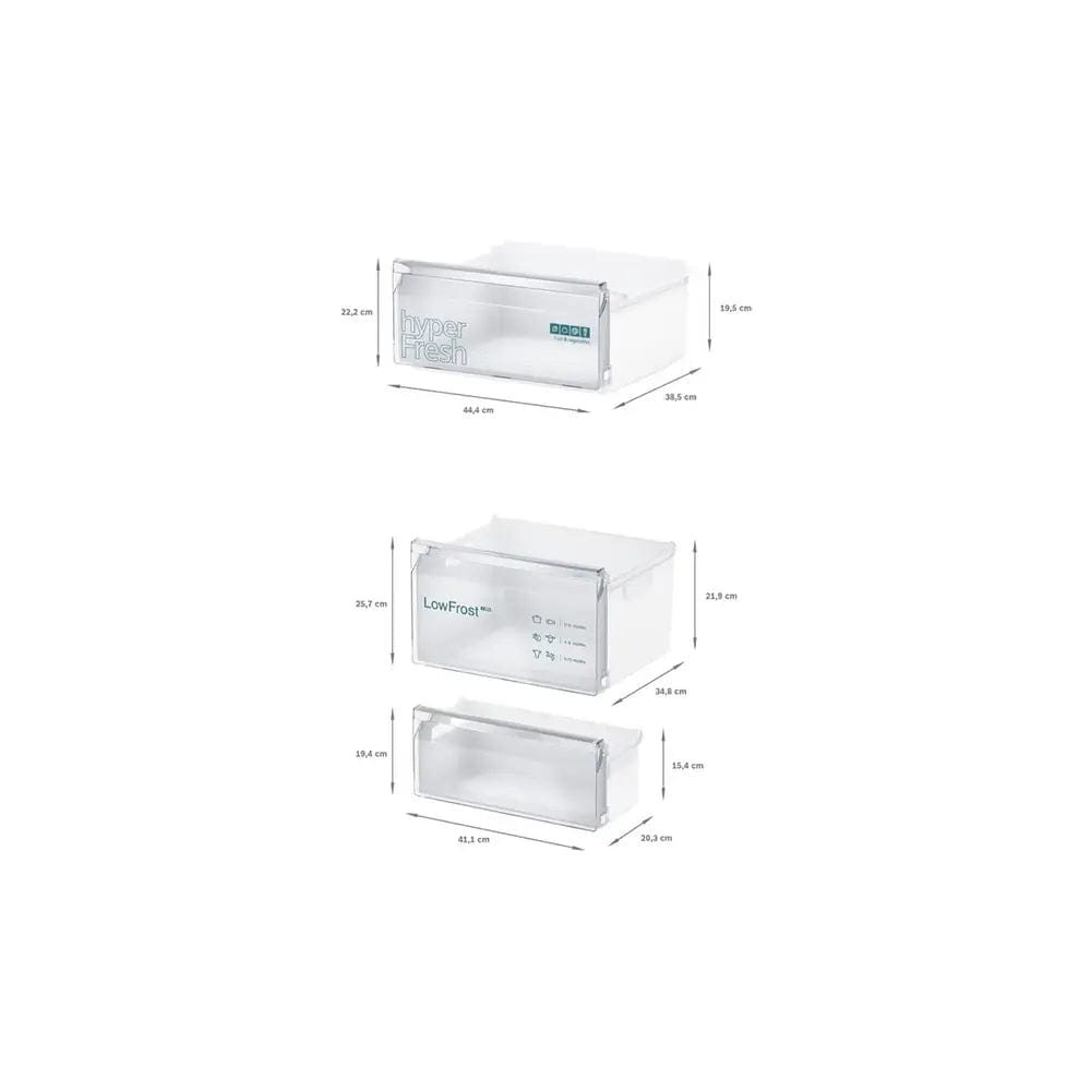 Siemens KI87VVFE0G iQ300 Built-In Fridge Freezer with Freezer at Bottom, 70/30 Split, Flat Hinge - 54.1cm Wide | Atlantic Electrics