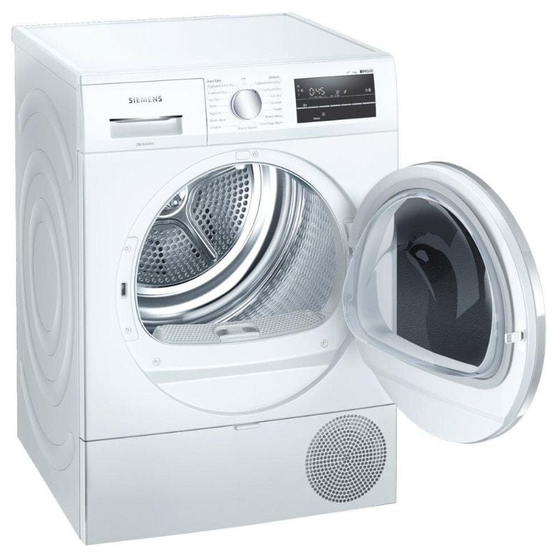Siemens WT47RT90GB 9kg iQ500 Heat Pump Tumble Dryer - White - Atlantic Electrics - 39478428631263