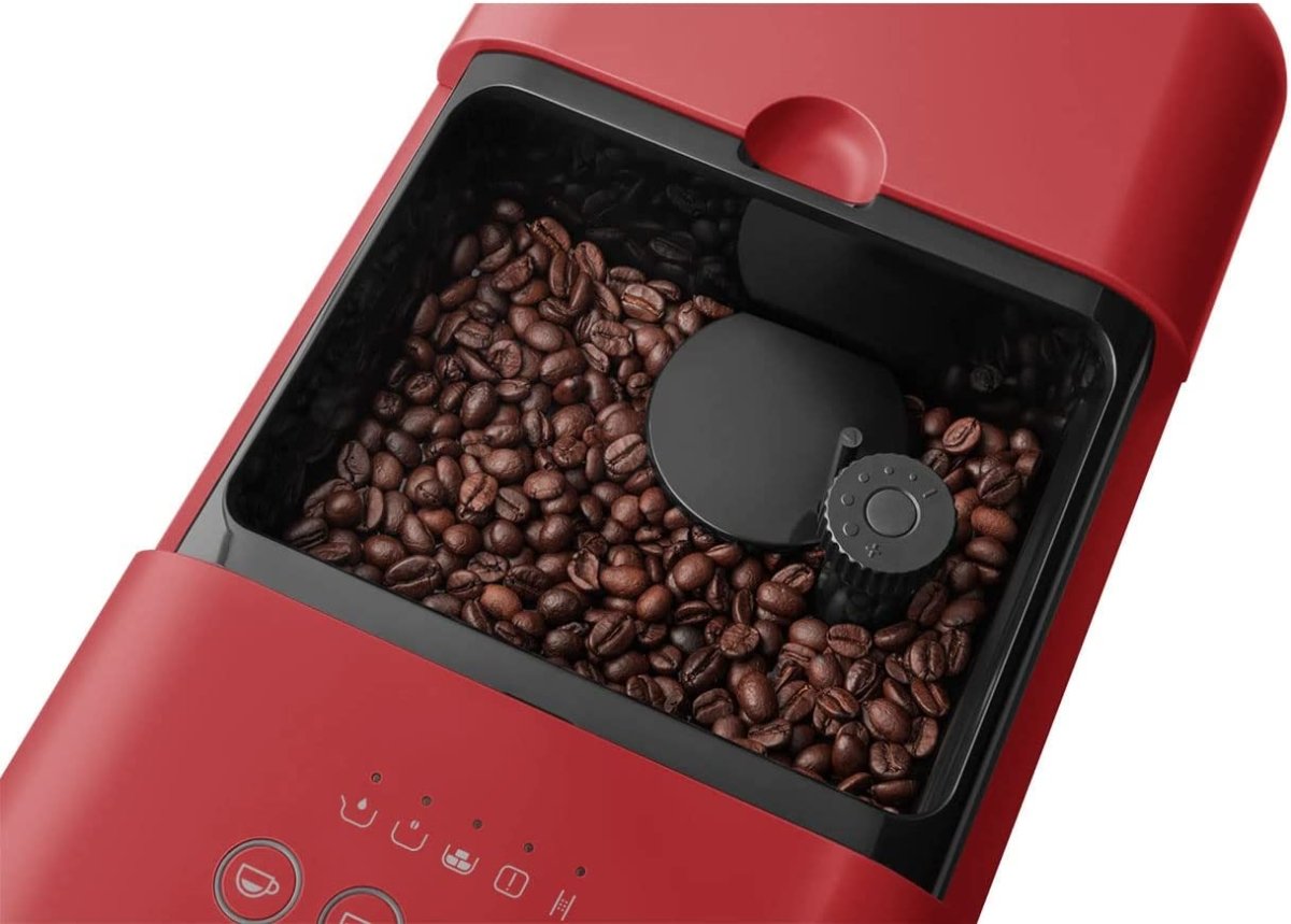 Smeg BCC02RDMUK Retro Bean to Cup Coffee Machine With Steam Wand - Red | Atlantic Electrics