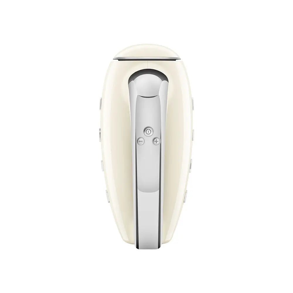 Smeg HMF01CRUK 50's Style Lightweight Electric Hand Mixer, Includes 2 Dough Hooks, 2 Optimus Whisks and 2 Wire Whisks - Cream | Atlantic Electrics