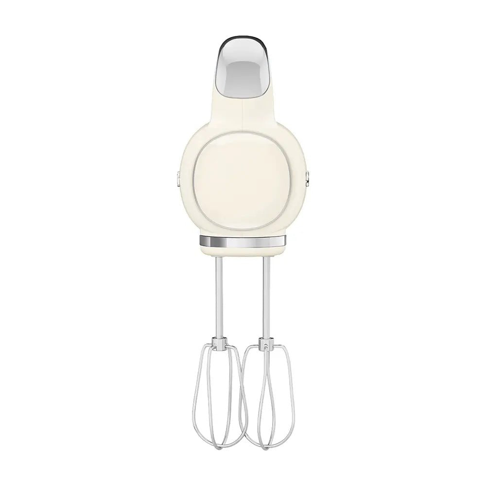 Smeg HMF01CRUK 50's Style Lightweight Electric Hand Mixer, Includes 2 Dough Hooks, 2 Optimus Whisks and 2 Wire Whisks - Cream | Atlantic Electrics