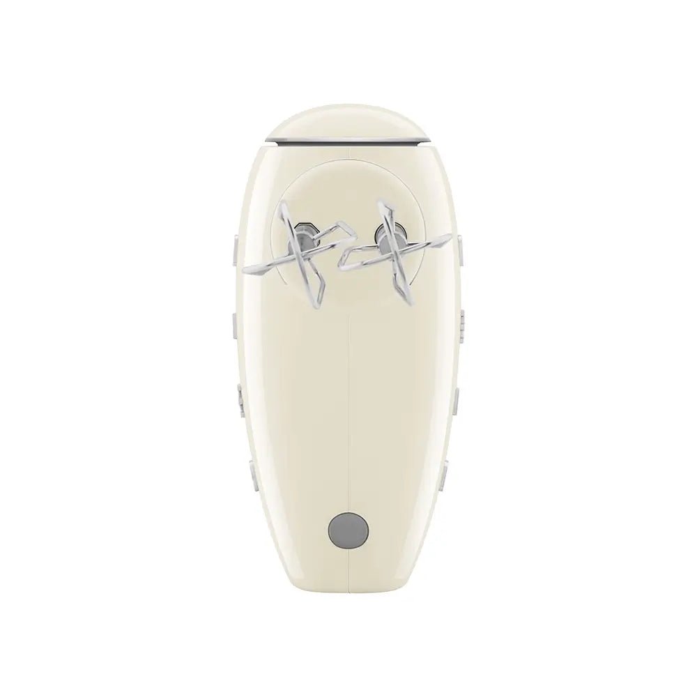 Smeg HMF01CRUK 50's Style Lightweight Electric Hand Mixer, Includes 2 Dough Hooks, 2 Optimus Whisks and 2 Wire Whisks - Cream | Atlantic Electrics