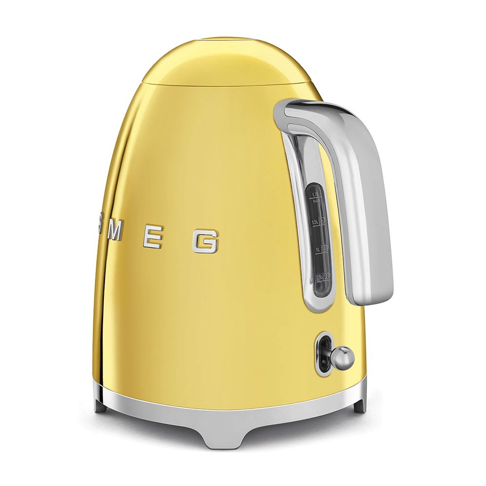SMEG KLF03GOUK 1.7 Litre 50's Style Kettle, 22.6cm Wide - Gold | Atlantic Electrics
