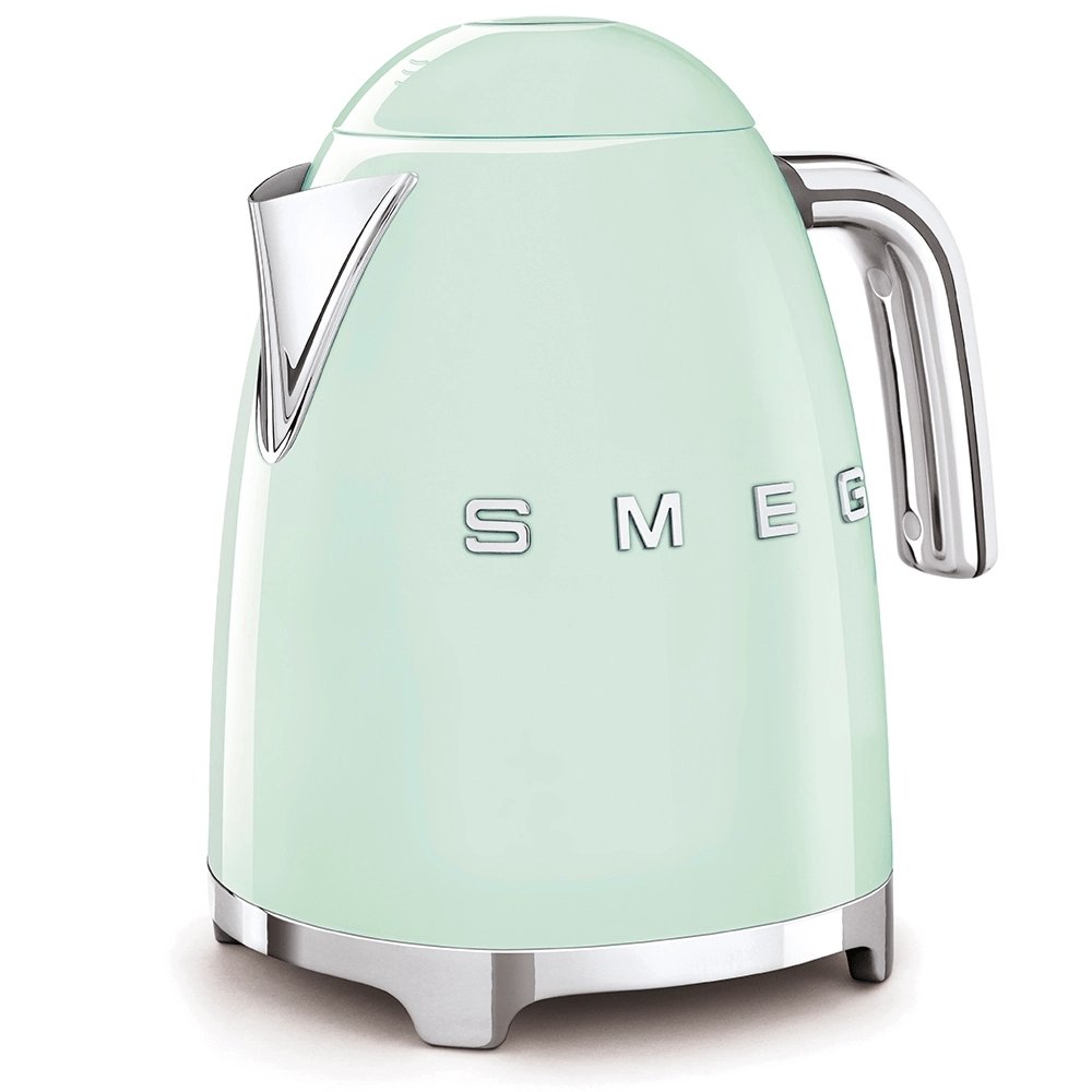 SMEG KLF03PGUK 1.7 Litre 50's Style Kettle, 22.6cm Wide - Pastel Green | Atlantic Electrics