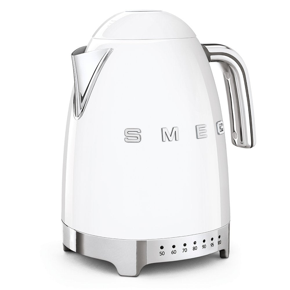 SMEG KLF04WHUK 1.7 Litre 50's Style Kettle, 22.6cm Wide - White | Atlantic Electrics