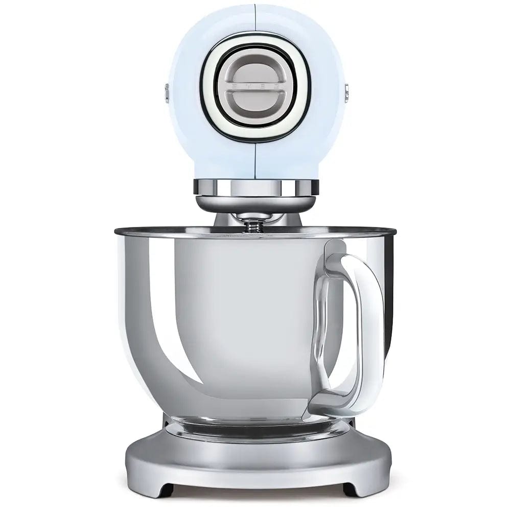 Smeg SMF02PBUK 50's Style Stand Mixer, 4.8 Litre Bowl Capacity, 10 Speeds, 40.5cm Wide - Pastel Blue | Atlantic Electrics