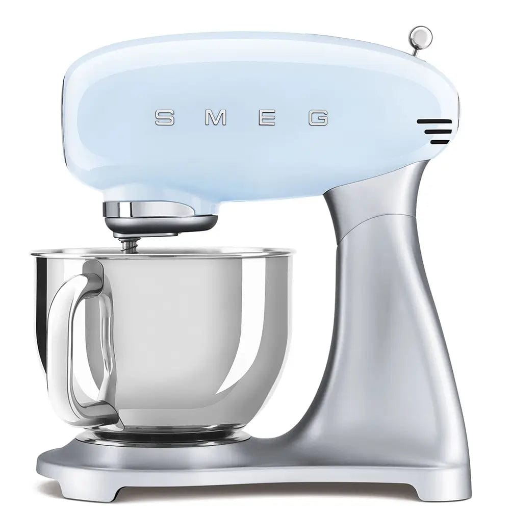 Smeg SMF02PBUK 50's Style Stand Mixer, 4.8 Litre Bowl Capacity, 10 Speeds, 40.5cm Wide - Pastel Blue | Atlantic Electrics