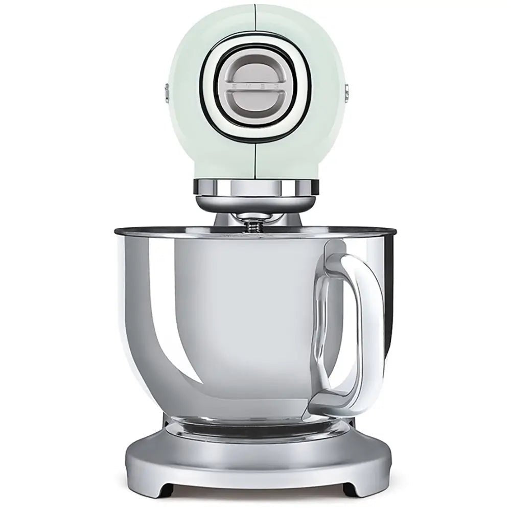 Smeg SMF02PGUK 4.8 Litre Stand Mixer, 800W, Stainless Steel Bowl - Pastel Green | Atlantic Electrics