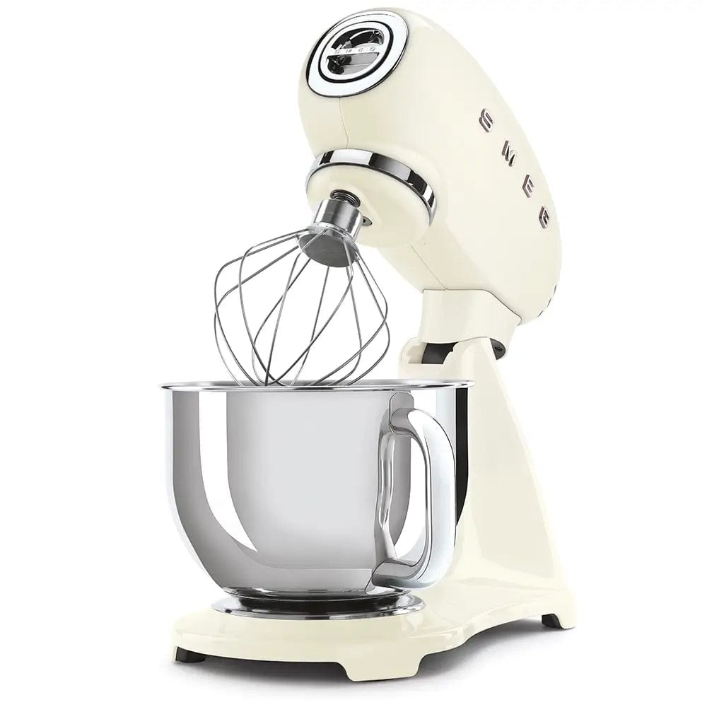 Smeg SMF03CRUK 50's Style Stand Mixer, 4.8 Litre Bowl Capacity, 10 Speeds, 40.5cm Wide - Cream | Atlantic Electrics