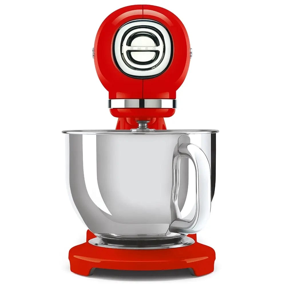 Smeg SMF03RDUK 50's Style Stand Mixer, 4.8 Litre Bowl Capacity, 10 Speeds, 40.5cm Wide - Red | Atlantic Electrics