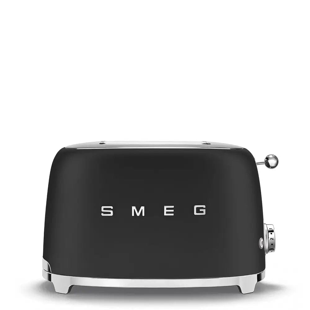 Smeg TSF01BLMUK 31cm Wide 50's Style Toaster, 2 Slices - Matte Black | Atlantic Electrics