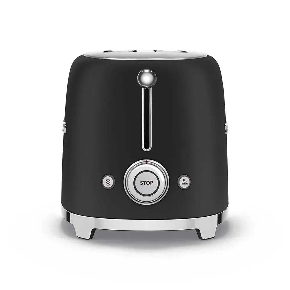 Smeg TSF01BLMUK 31cm Wide 50's Style Toaster, 2 Slices - Matte Black | Atlantic Electrics
