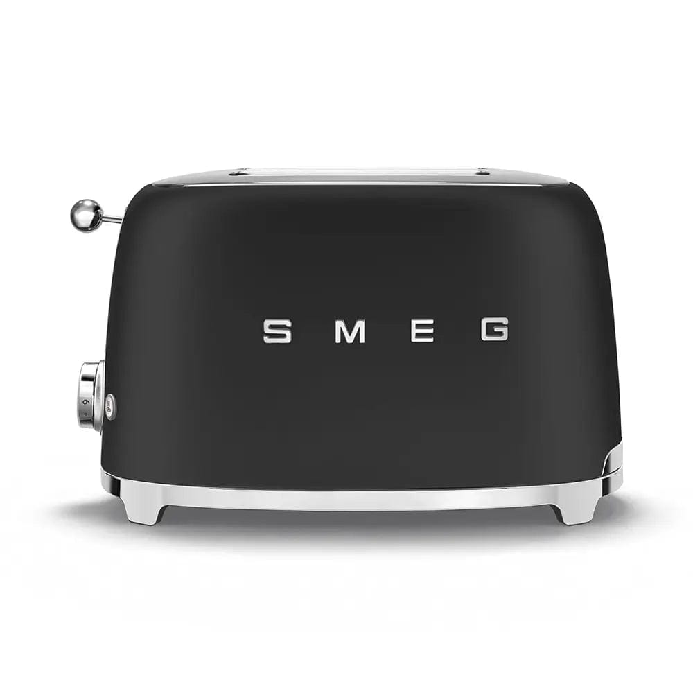 Smeg TSF01BLMUK 31cm Wide 50's Style Toaster, 2 Slices - Matte Black | Atlantic Electrics