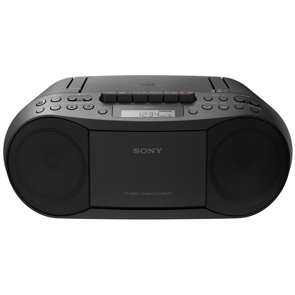 Sony CFDS70BCEK Cass-CD-Radio Boom Box 2 x 1.7w RMS 30 Radio Presets - Atlantic Electrics - 39478463922399