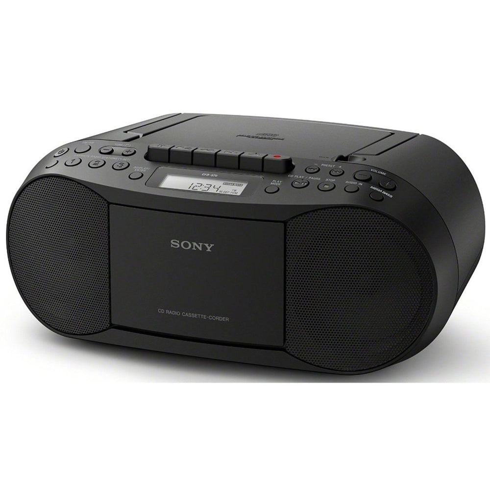 Sony CFDS70BCEK Cass-CD-Radio Boom Box 2 x 1.7w RMS 30 Radio Presets - Atlantic Electrics - 39478463856863