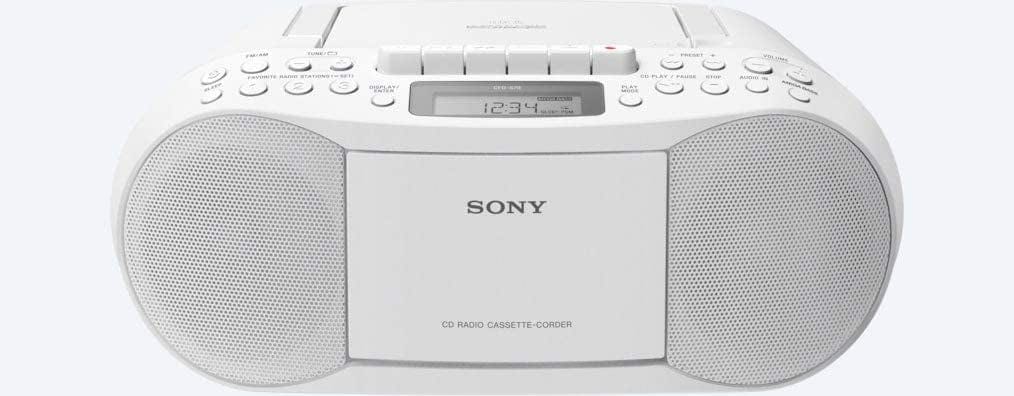 Sony CFDS70WCEK Tape-CD-Radio Boom Box 2 x 1.7w RMS 30 Radio Presets | Atlantic Electrics