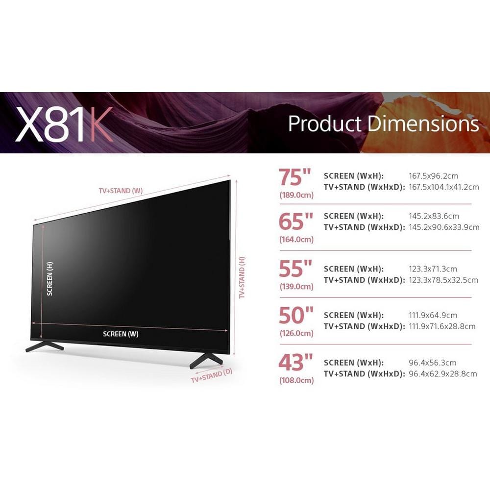 Sony KD75X81KU 75" 4K Ultra HD HDR Google TV | Atlantic Electrics