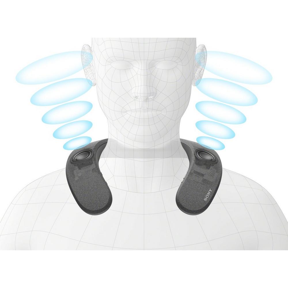 Sony SRSNS7BCE7 Wireless Neckband Speaker, 24.4cm Wide - Black | Atlantic Electrics