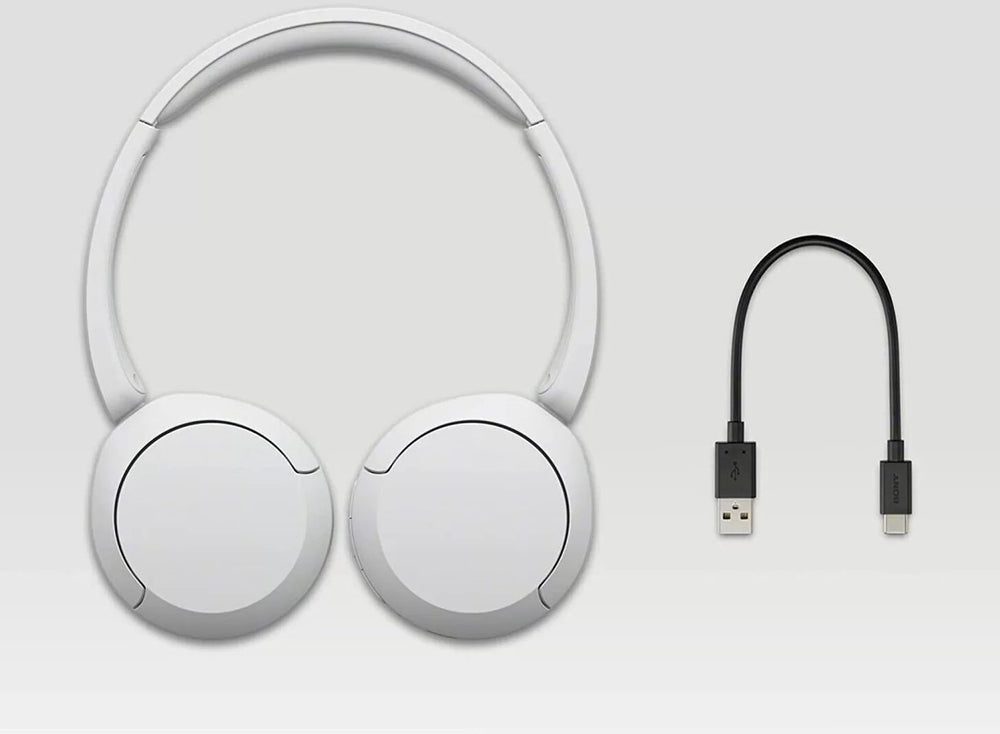Sony WHCH520 Wireless Bluetooth Headphones up to 50 Hours Battery Life - White | Atlantic Electrics - 39666247565535 