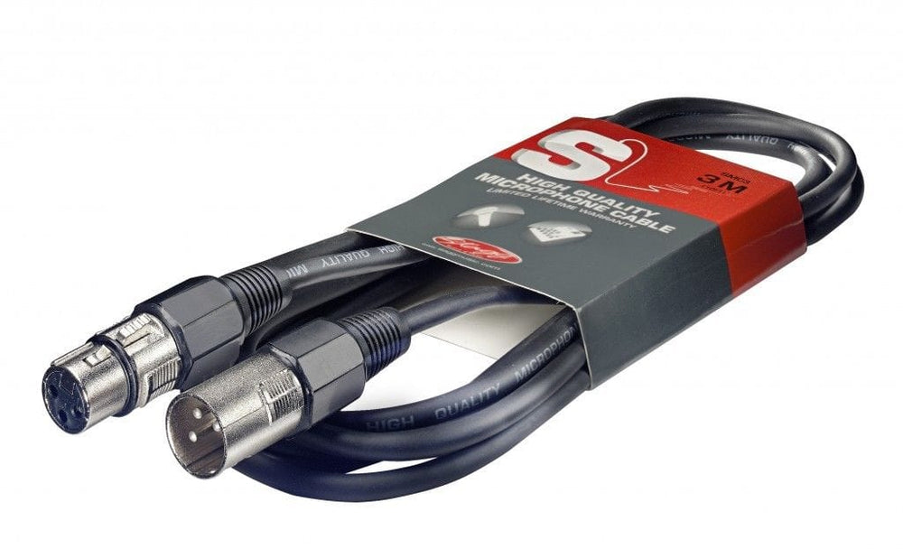 Stagg SMC6 XLR Microphone Cable XLR-XLR Male-Female 6m,20ft Black | Atlantic Electrics - 40800917422303 