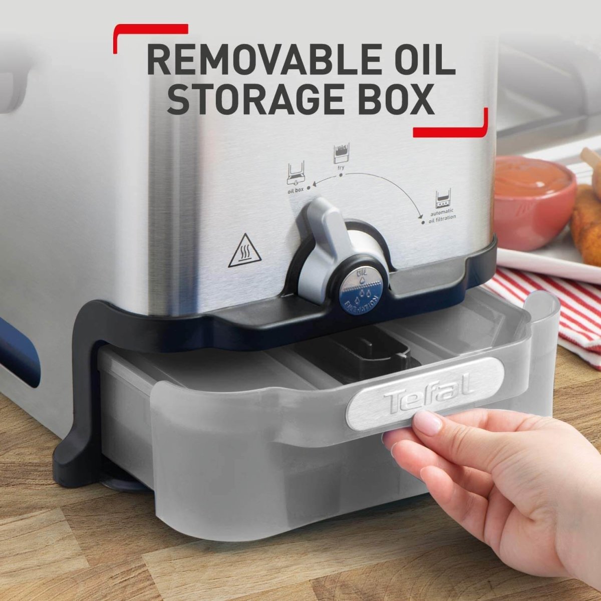 Tefal FR701640 Oleoclean Compact Deep Fat Fryer, (3 Portions), 2 Litre, Grey/Black | Atlantic Electrics