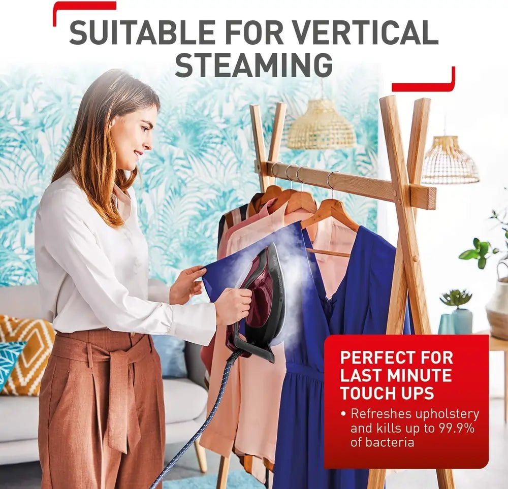 Tefal GV9230G0 2600W Steam Generator Iron - Black & Burgundy 1.8 L Capacity, 7.5 Bar | Atlantic Electrics