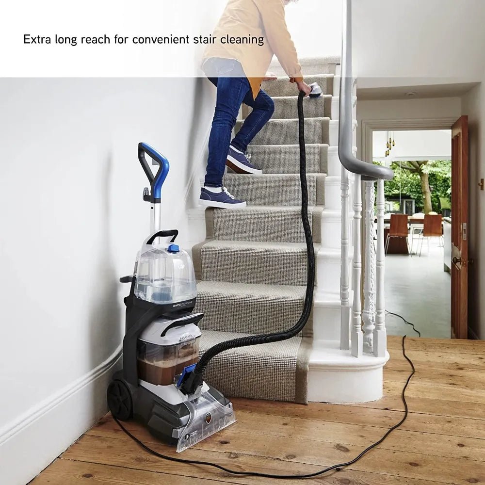 Vax CDCWRPXLR Rapid Power 2 Reach Carpet Cleaner - Grey White & Blue | Atlantic Electrics - 39640032182495 