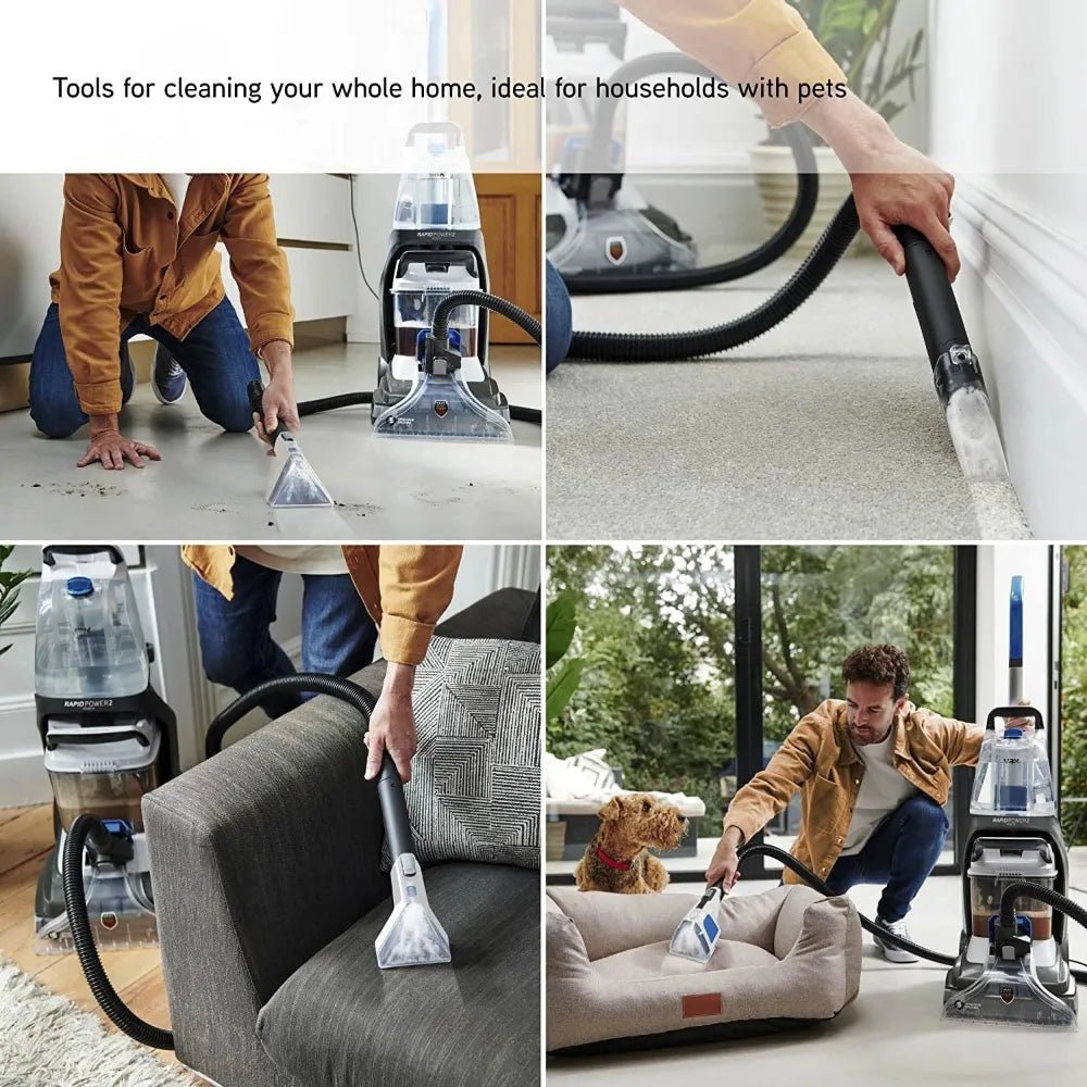 Vax CDCWRPXLR Rapid Power 2 Reach Carpet Cleaner - Grey White & Blue | Atlantic Electrics