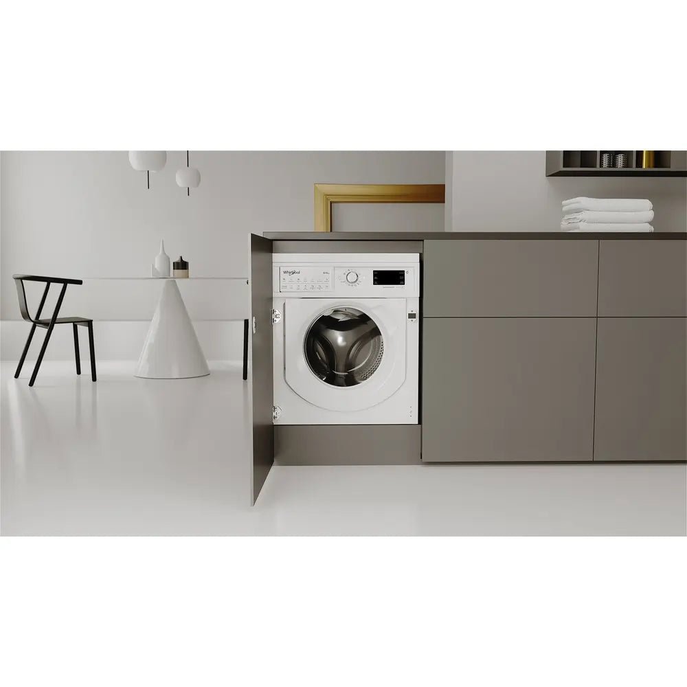 Whirlpool BIWDWG861485 8kg 1400 RPM Integrated Washer Dryer - White | Atlantic Electrics