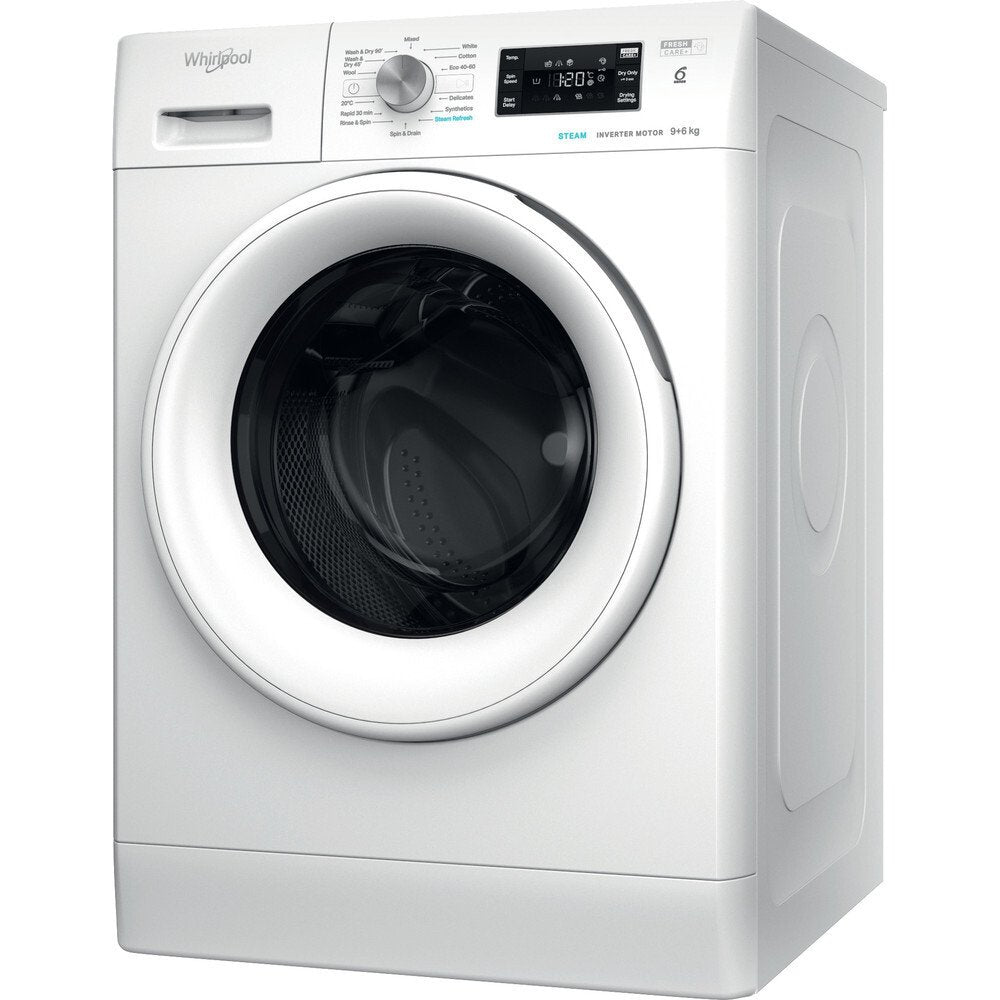 Whirlpool FFWDB964369WV Freestanding Washer Dryer 9kg/6kg 1200 Spin - White | Atlantic Electrics