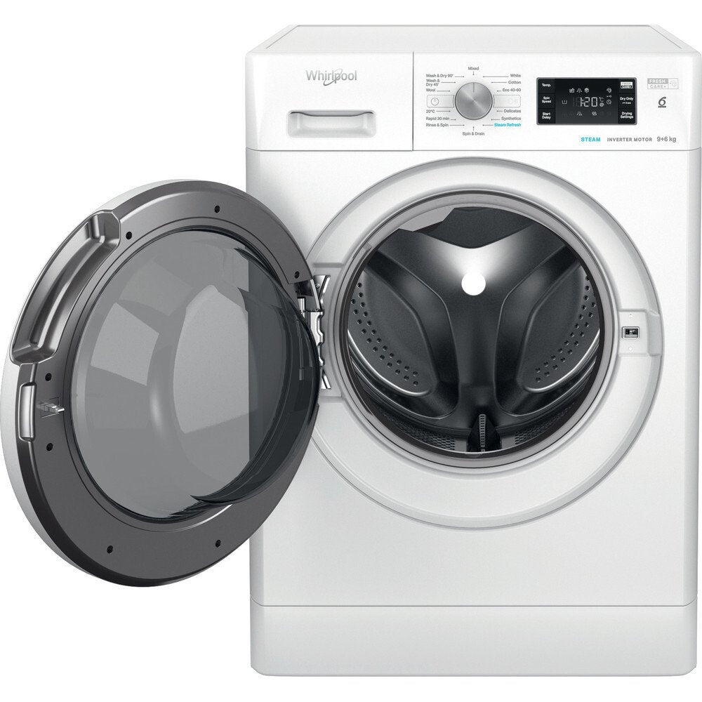 Whirlpool FFWDB964369WV Freestanding Washer Dryer 9kg/6kg 1200 Spin - White | Atlantic Electrics