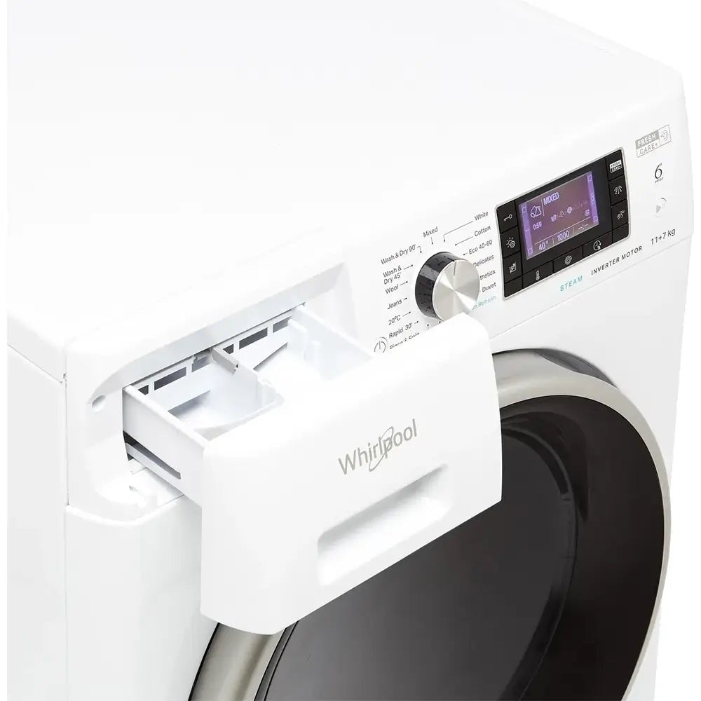 Whirlpool FFWDD1174269BSVUK 11Kg/7Kg Washer Dryer with 1400 rpm, 59.5cm Wide - White | Atlantic Electrics