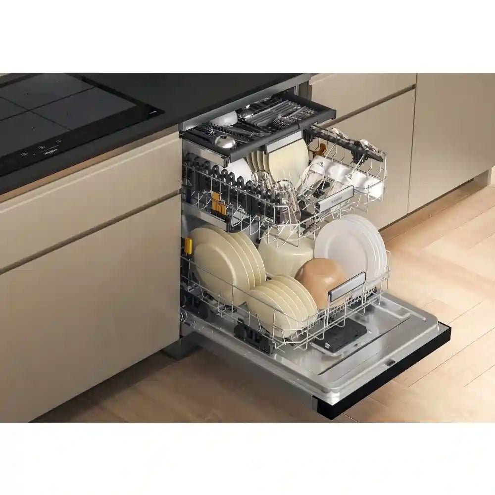 Whirlpool W7FHS51XUK freestanding Standard Dishwasher 15 Place - Stainless Steel | Atlantic Electrics