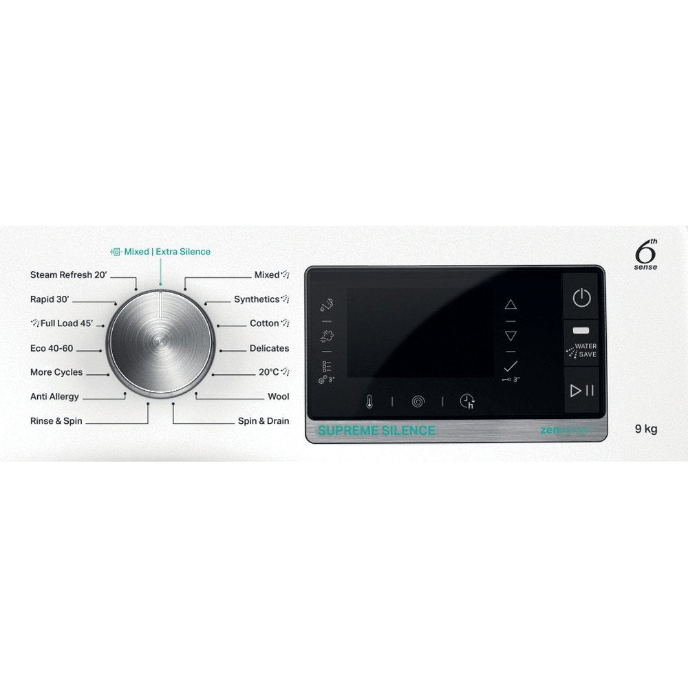 Whirlpool W8W946WRUK 9kg Washing Machine, 1400 rpm, 59.9cm Wide - White | Atlantic Electrics