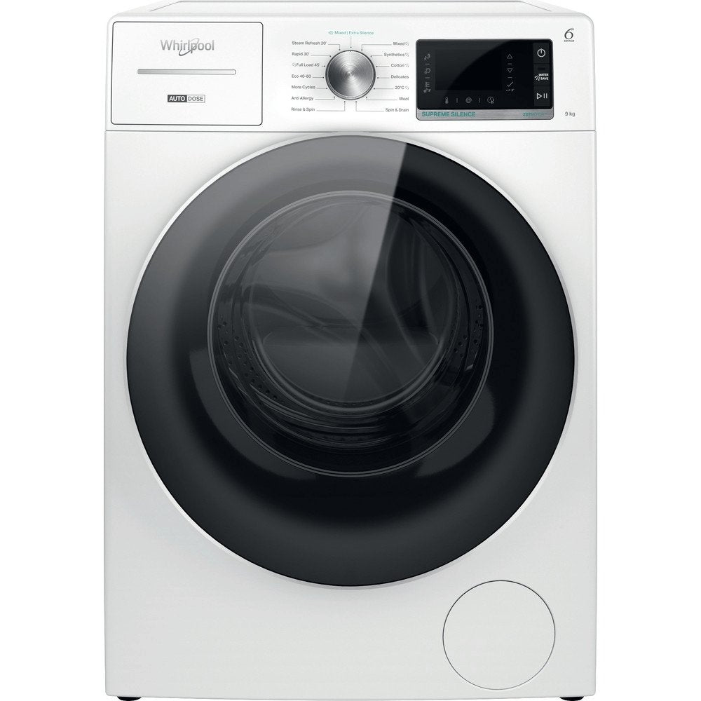 Whirlpool W8W946WRUK 9kg Washing Machine, 1400 rpm, 59.9cm Wide - White | Atlantic Electrics