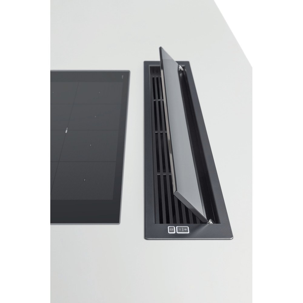 Whirlpool WDO93FBK 86cm Wide Built-In Downdraft Hood - Black | Atlantic Electrics