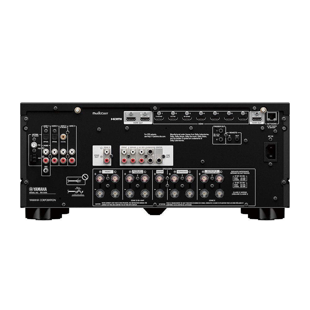Yamaha RX-A4A 7.2ch AV Receiver 135W 8 ohms Dolby Atmos and DTS:X Black | Atlantic Electrics