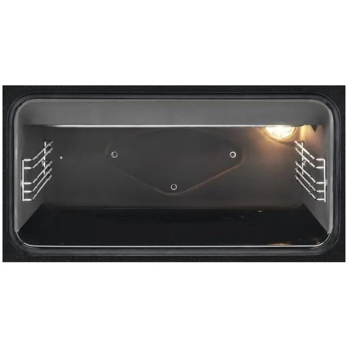 Zanussi ZCK66350BA Dual Fuel Double Oven Cooker with Gas Hob- Black | Atlantic Electrics