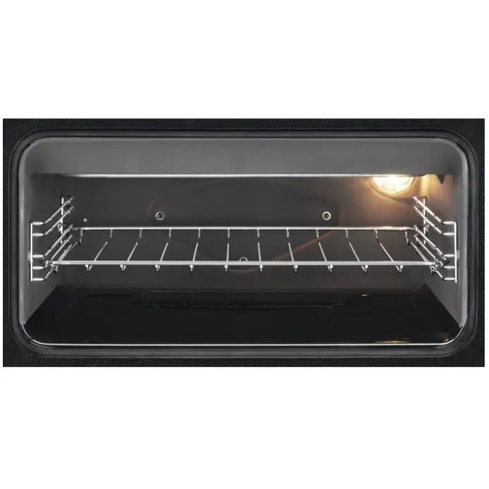 Zanussi ZCK66350BA Dual Fuel Double Oven Cooker with Gas Hob- Black | Atlantic Electrics
