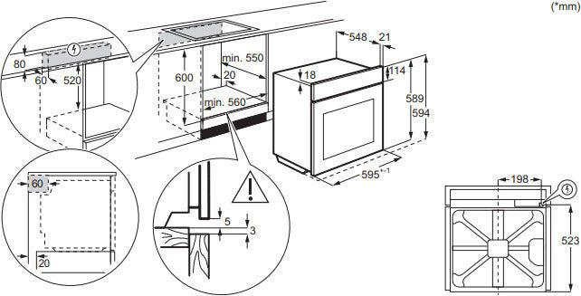 Zanussi ZOPND7XN Built In Electric Single Oven with Pyrolytic Cleaning - Stainless Steel / Black | Atlantic Electrics