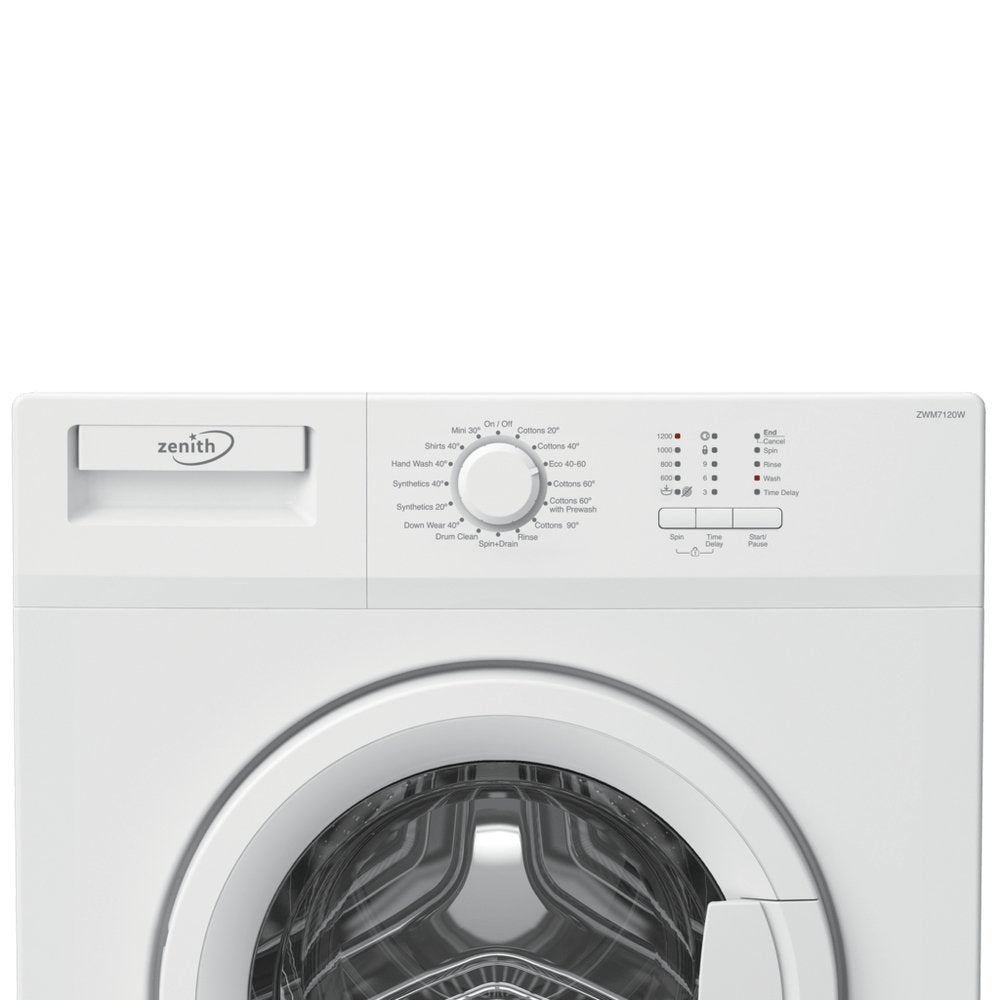 Zenith ZWM7120W 7kg 1200 Spin Slim Depth Washing Machine White | Atlantic Electrics