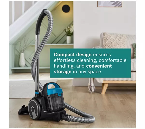 Bosch BGS05BU2GB Series 3 700W Bagless Cylinder Vacuum Cleaner, Turquoise